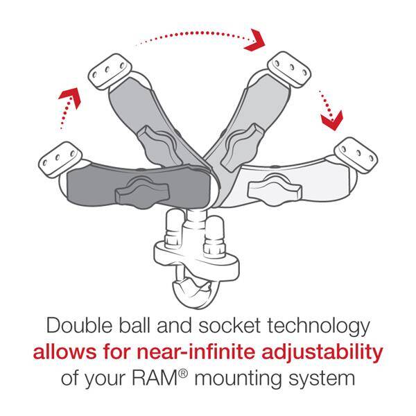 RAM® Quick-Grip™ XL Phone Mount with Handlebar U-Bolt Base - Short
