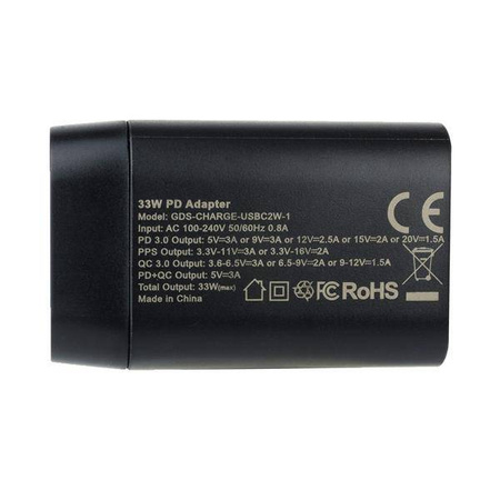 GDS® Type-C and Type-A 33W 2-Port Wall Charger - PD3.0 & PPS