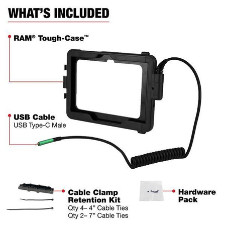 RAM® Tough-Case™ dla Tab Active Pro i Active4 Pro - USB Typ-C Męski