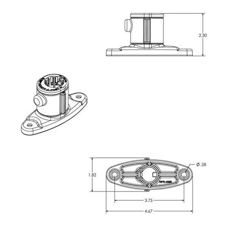RAM® Universal Adapt-A-Post™ 2-otworowa podstawa do wiercenia