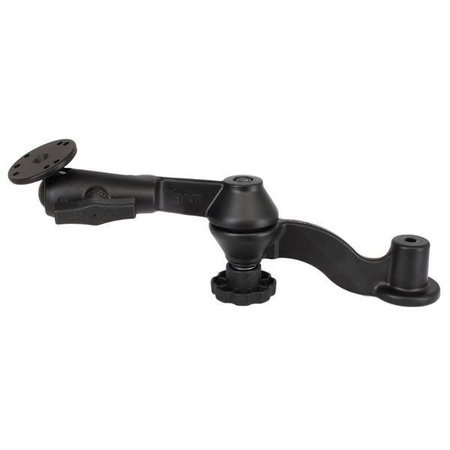 RAM® 12" zakrzywione podwójne ramię wahliwe z ramieniem nasadowym i okrągłą płytką