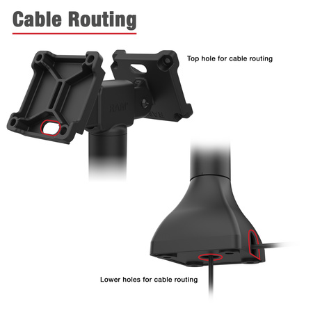 RAM® 7" Pedestal Mount with Dual 75mm VESA Adapters