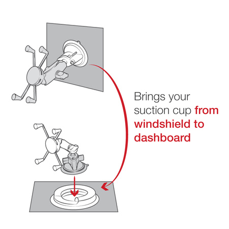 RAM® Przenośna cierna podstawa deski rozdzielczej