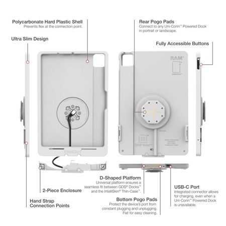 IntelliSkin® Thin-Case™ do iPada Air 11 (M2) (D Shape & Rear Pads) Szary
