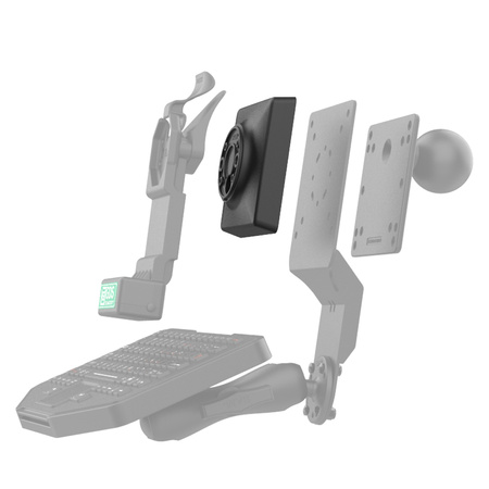 Płytka adaptera RAM® 100 mm i 75 mm VESA do AMPS Hole Pattern