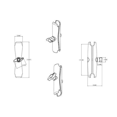 RAM® Double Socket Arm - D Size Long