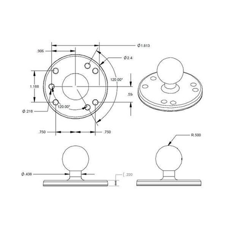 RAM® Chrome Okrągły talerz z kulką