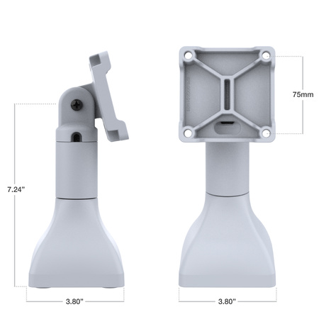 Uchwyt na cokół RAM® 7" z 75 mm VESA i prowadzeniem kabli - szary