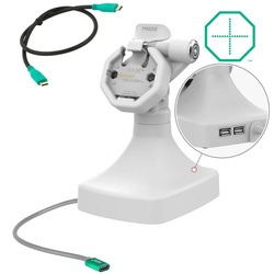 GDS® Uni-Conn™ Zasilana, blokowana stacja dokująca uchylno-obrotowa z USB-C + Data Gray