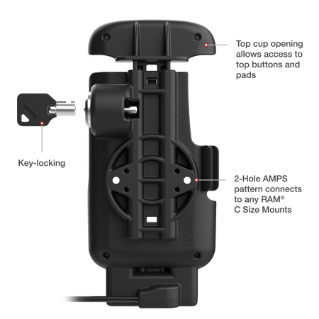 RAM® Locking Form-Fit Powered Dock for Zebra TC22 & TC27 with Boot