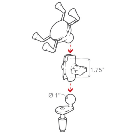 RAM® X-Grip® Phone Holder with Motorcycle Fork Stem Base