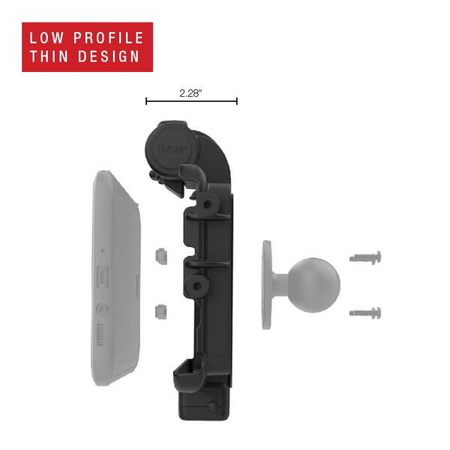 Niskoprofilowa stacja dokująca RAM® Power + Single USB dla Tab Active5 i 3
