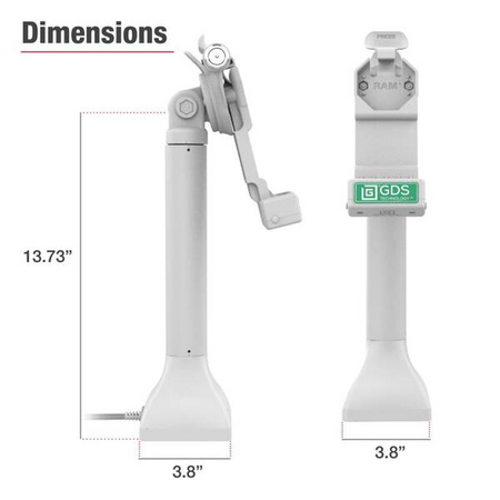 GDS® Uni-Conn™ 14" Locking Pedestal Dock z USB-C - szary