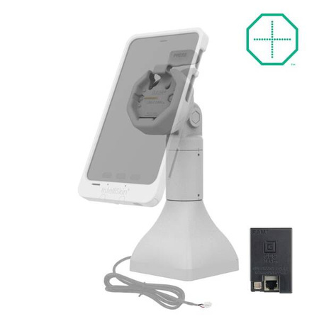 GDS® Uni-Conn™ zasilana 7" stacja dokująca na cokole z PoE - szara