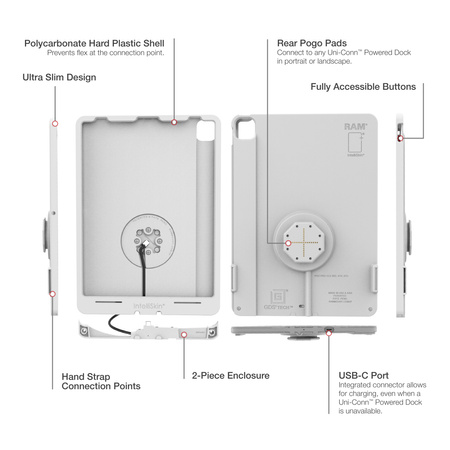 IntelliSkin® Thin-Case™ for iPad Pro 12.9 3-6 Gen (Rear Pogo Pads) Gray