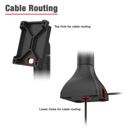 RAM® 14" Pedestal Mount with 100mm & 75mm VESA & Cable Routing
