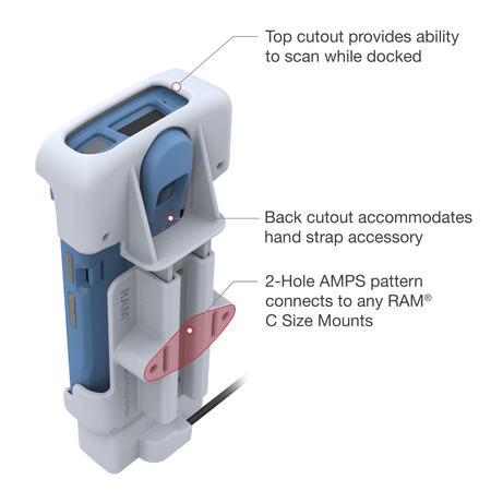 RAM® Powered Dock with Pogo Pins for Zebra HC20 & HC50
