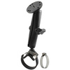RAM® Double Ball Strap Hose Clamp Mount with Round Plate - Long