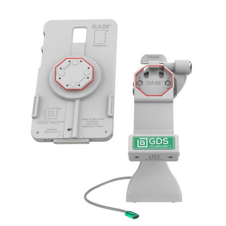 GDS® Uni-Conn™ 7" Locking Pedestal Dock with USB-C - Gray