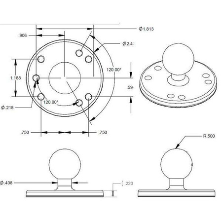 RAM® Round Plate with Ball - B Size