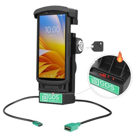 GDS® Locking Powered Dock + USB-A for Zebra TC2x & TC5x - Heated Pins