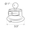 RAM® Twist-Lock™ Composite Suction Cup Base with Ball