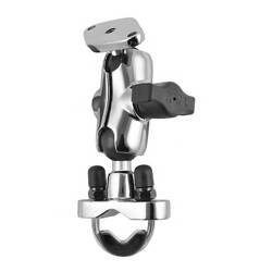 RAM® Chrome Handlebar U-Bolt Mount with Short Double Socket Arm