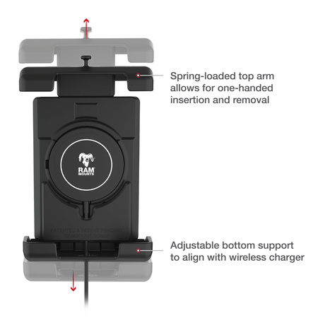 RAM® Quick-Grip™ Pro XL with Ball & Qi2 15W Wireless Charger