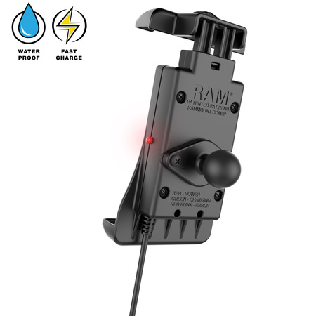 RAM® Quick-Grip™ 15W Waterproof Wireless Charging Handlebar Mount