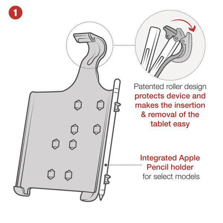 RAM® EZ-Roll'r™ Cradle with Yoke Clamp Mount for Apple iPad mini 6