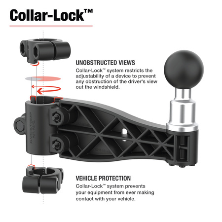 RAM® Friction Hinge Arm with Pin-Lock™ Ball for Tough-Bar™