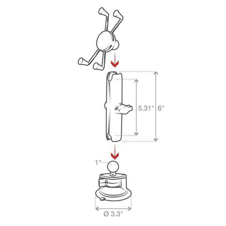 RAM® X-Grip® Large Phone Mount with Twist-Lock™ Suction Cup - Long