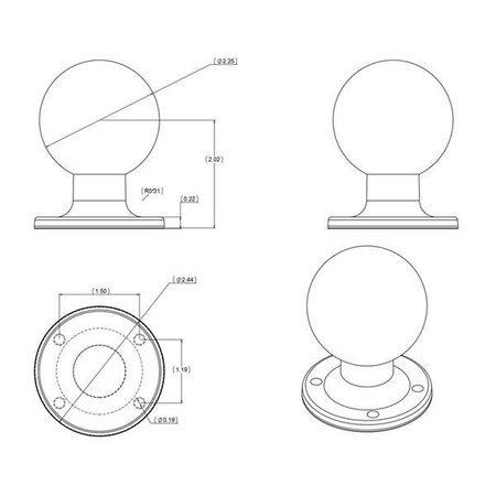 RAM® Round AMPS Talerz z kulką