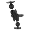 RAM® Double Ball Mount with 1/4"-20 Male Thread - C Size Short