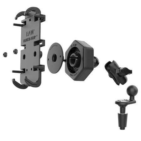 Uchwyt na telefon RAM® Quick-Grip™ XL z Vibe-Safe™ i podstawą pod widelec - krótki