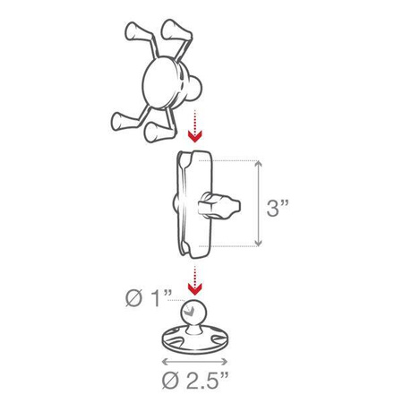 RAM® X-Grip® High-Strength Composite Phone Mount with Drill-Down Base