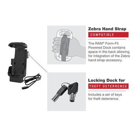 RAM® Key-Locking Form-Fit Powered Dock dla Zebra TC73 i TC78