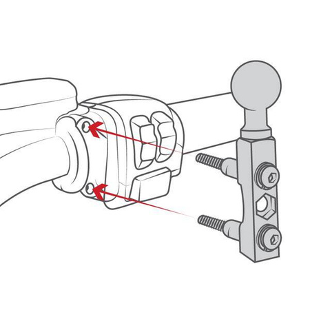 RAM® Chrome Motorcycle Brake/Clutch Reservoir Mount with Diamond Plate