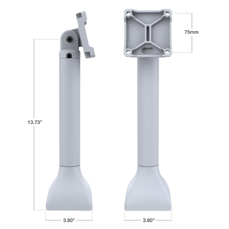Uchwyt na cokół RAM® 14" z 75 mm VESA i prowadzeniem kabli - szary