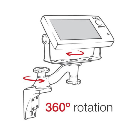 RAM® Pionowe mocowanie z ramieniem obrotowym 6" do echosondy wędkarskiej i plotera