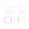Podstawa kulkowa RAM® z 4-otworowym wzorem 1" x 1,5" - rozmiar C