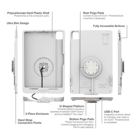 IntelliSkin® Thin-Case™ do iPada Pro 11 (M4) (D Shape & Rear Pads) Szary