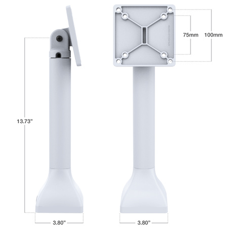 RAM® 14" Pedestal Mount with 100mm & 75mm VESA Patterns - Gray