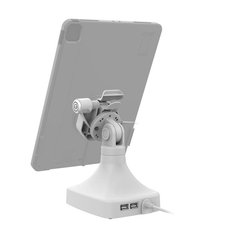 GDS® Uni-Conn™ Zasilana, blokowana stacja dokująca uchylno-obrotowa z USB-C + Data Gray