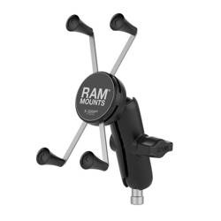 Duży uchwyt na telefon RAM® X-Grip® z podstawą zaciskową na kierownicę motocykla