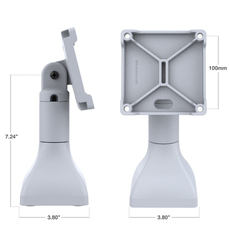 RAM® 7" Pedestal Mount with 100mm & 75mm VESA & Cable Routing - Gray
