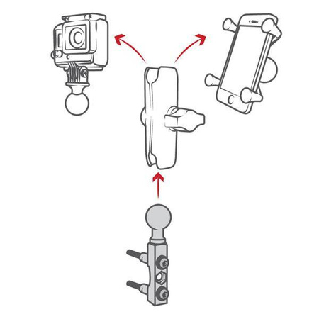 RAM® Chrome Motorcycle Brake/Clutch Reservoir Ball Base