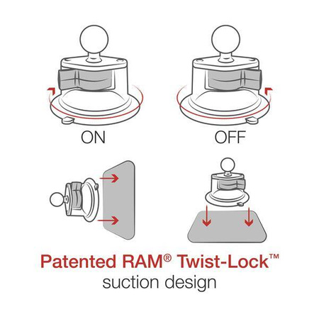 RAM® X-Grip® Duży uchwyt na telefon z przyssawką Twist-Lock™ - średni