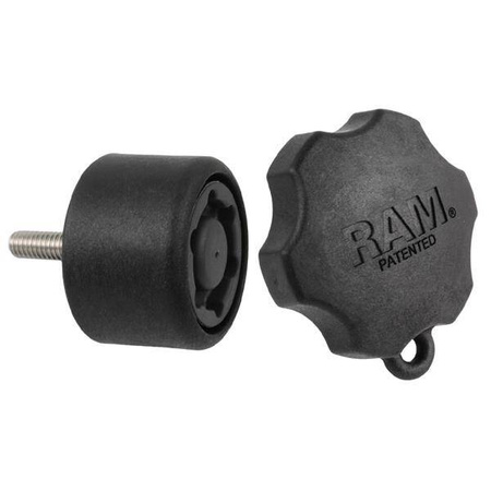 6-stykowe pokrętło zabezpieczające RAM® Pin-Lock™ do płyt kardanowych z wahaczem