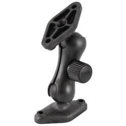 RAM® Low Profile Composite Double Ball Mount with Two Diamond Plates